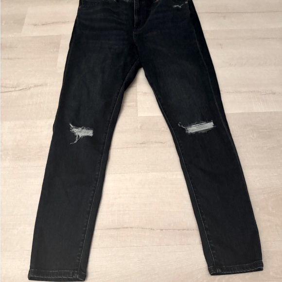 Express Super High-Rise Skinny Jeans – Blue Denim with Distressed Knees | Sze 12 - Picture 12 of 12